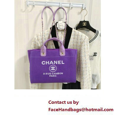 chanel Mixed Fibers, Calfskin  &  Gold-Tone Metal shopping bag purple 2024